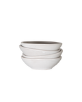 Oval Matte White Ceramic Small Bowls, Set of 4