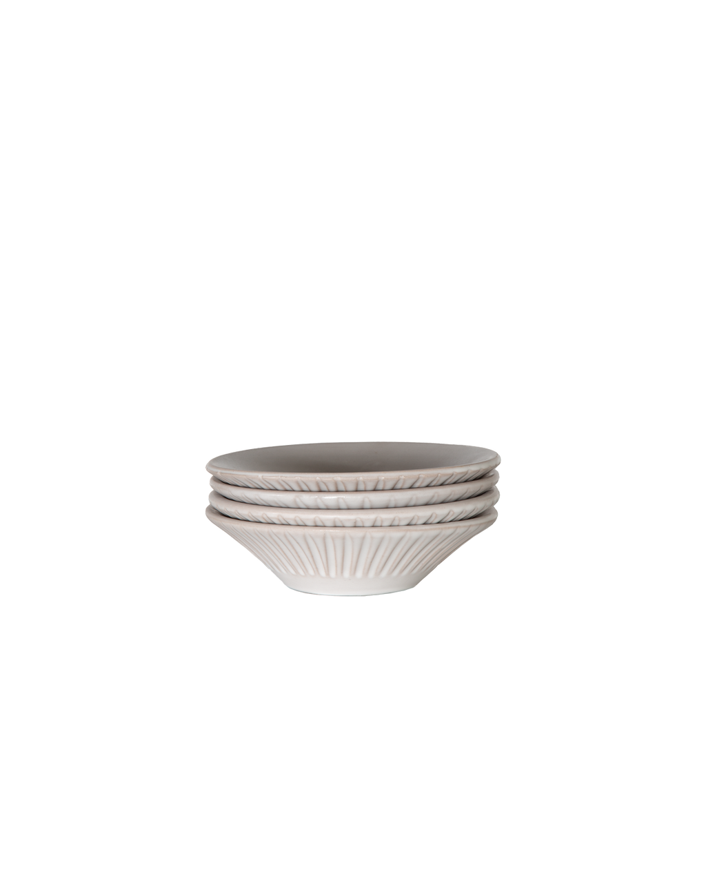 Carved Matte White Ceramic Coupelle Bowls, Set of 4, view 8