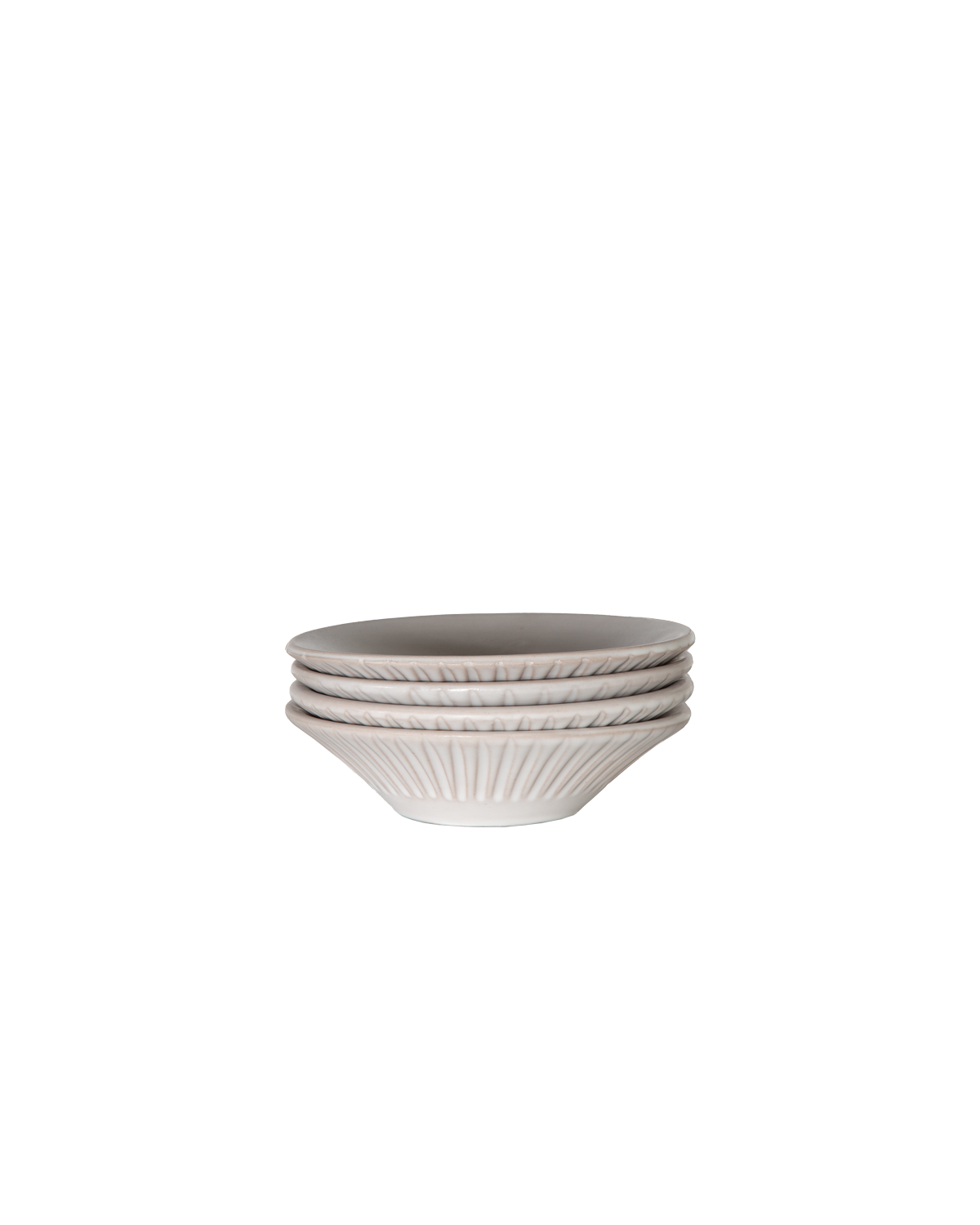 Carved Matte White Ceramic Coupelle Bowls, Set of 4, view 8