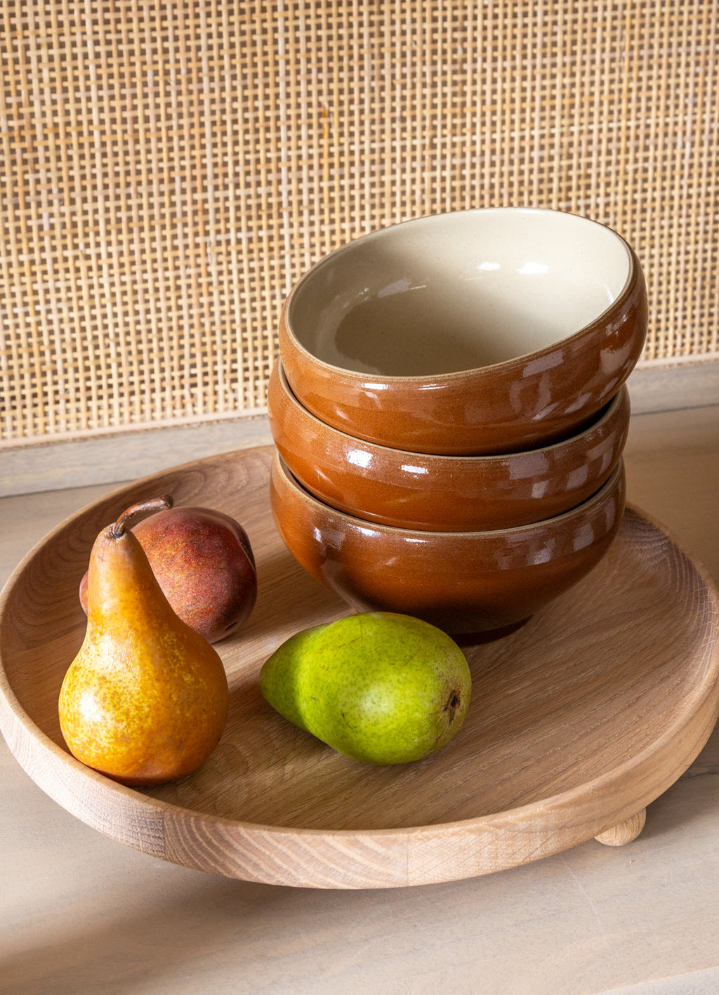 Vintage French Stoneware Bowls, alternate view