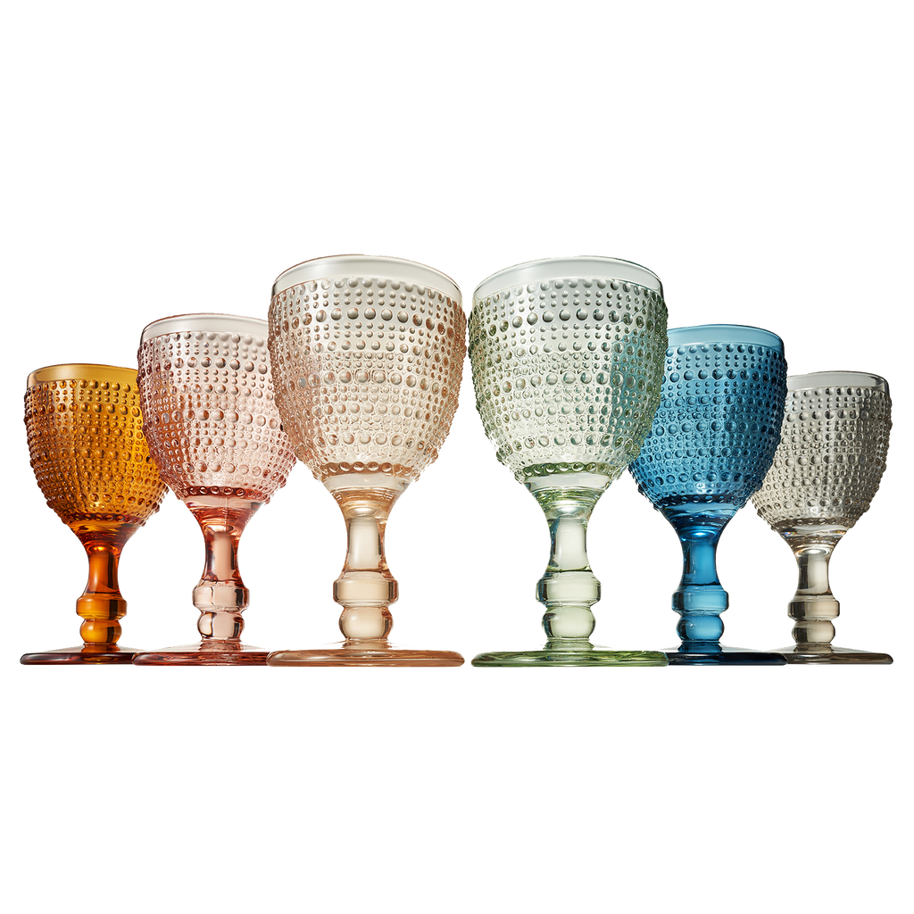 Tonal Hobnail Goblets, Set of 6