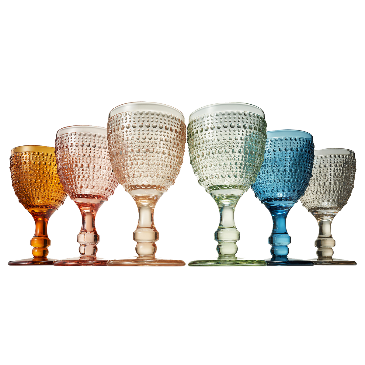 Tonal Hobnail Goblets, Set of 6