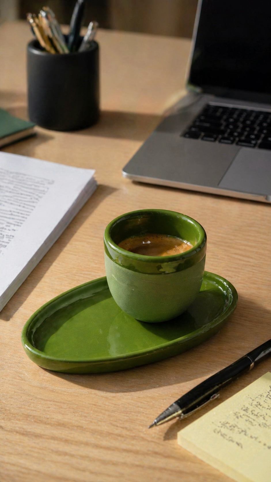 Handmade Porcelain Espresso Cup, Bright Glaze
