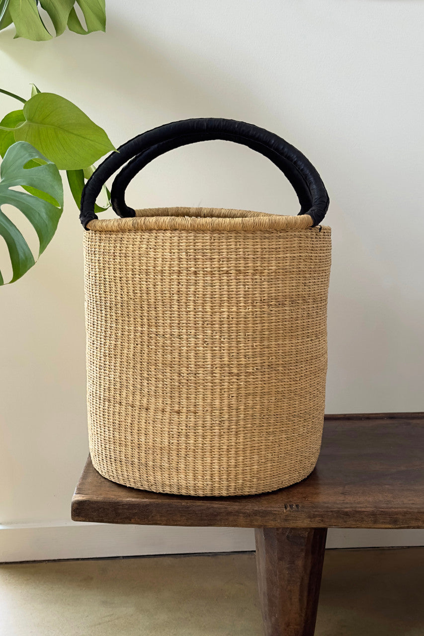 Streamlined Handwoven Laundry Hamper, alternate view