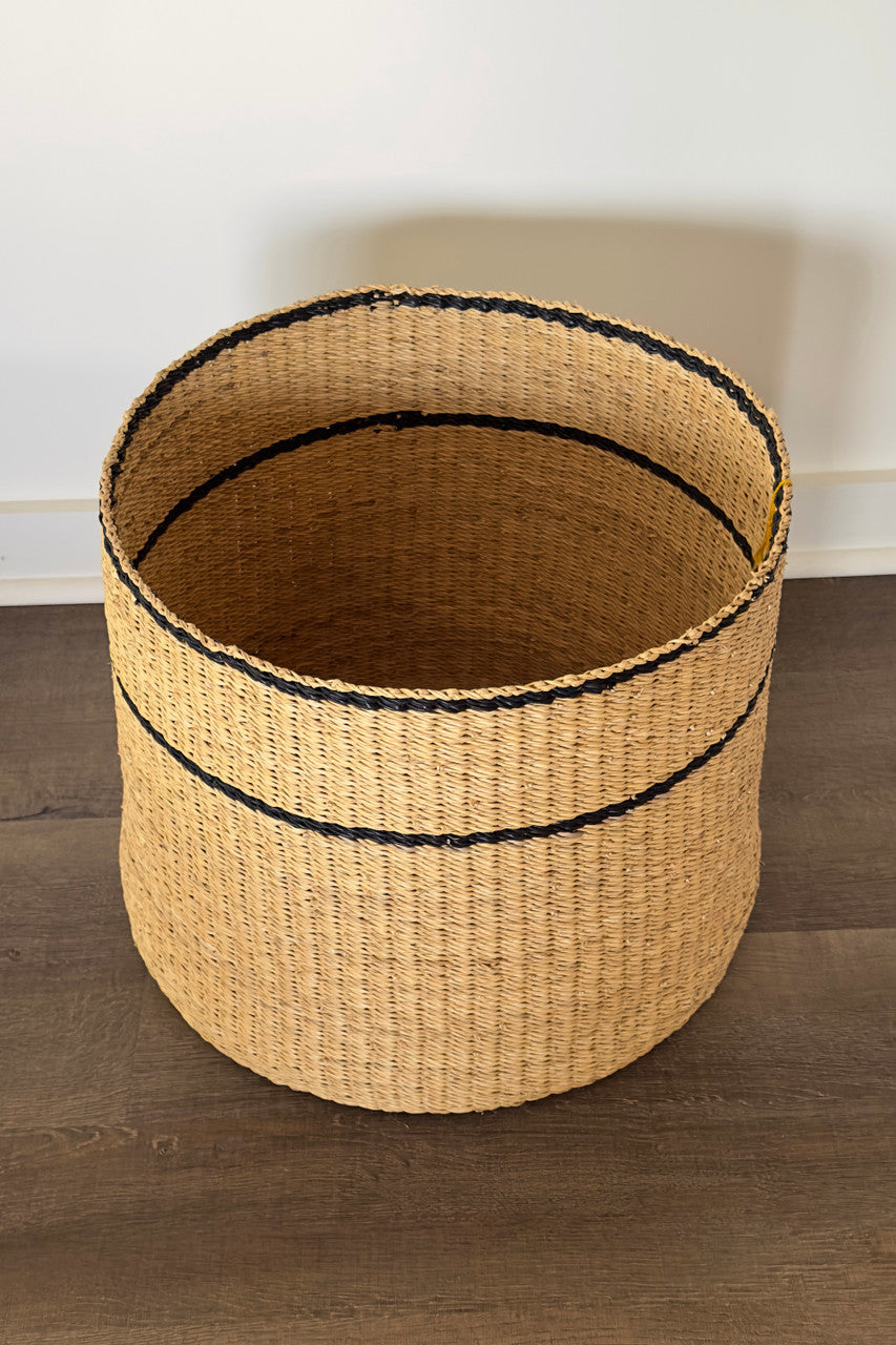 Simple Stripe Handwoven Basket, alternate view