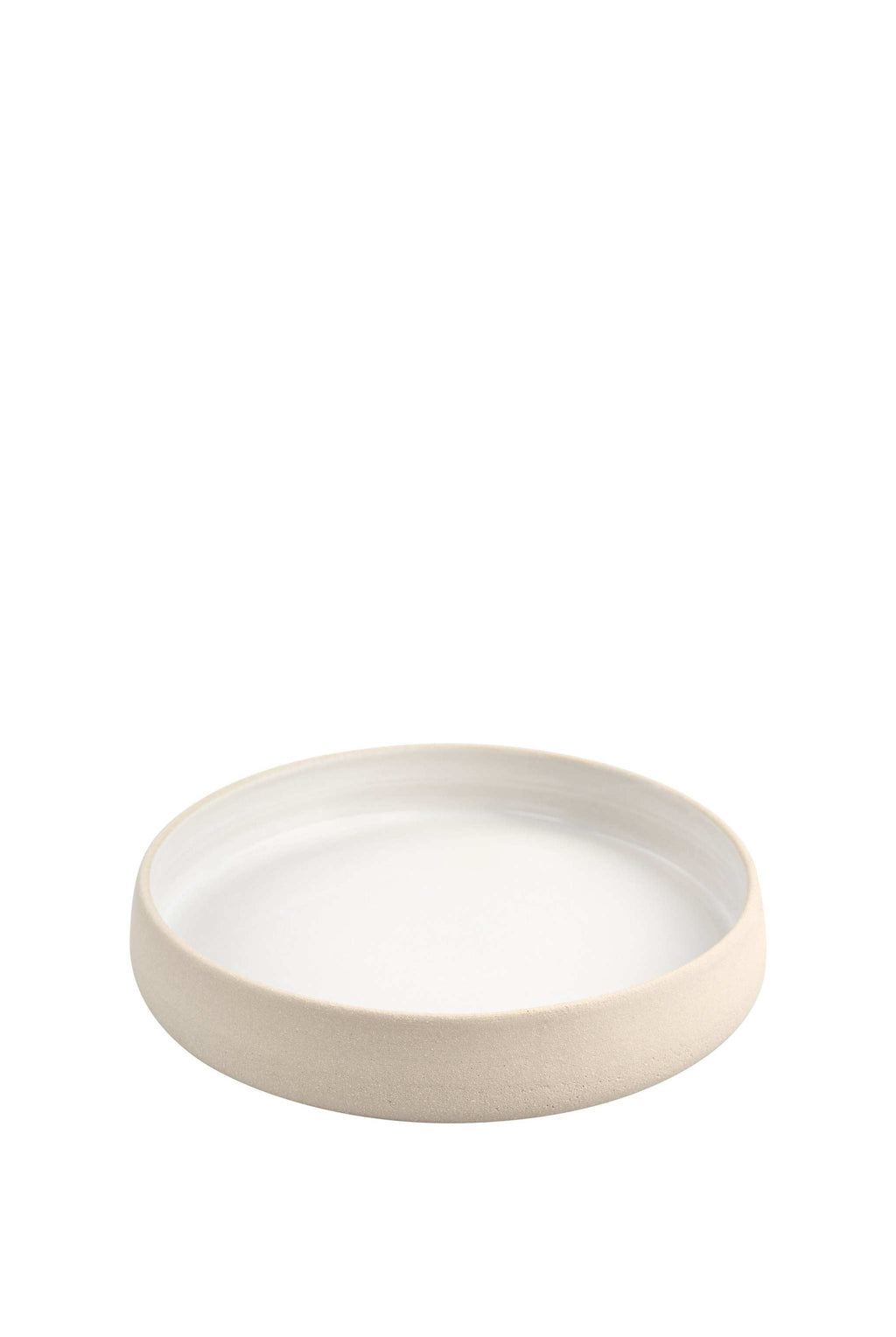 Exposed Clay Dinner Plates, High Sides, Raw Rim, detail view
