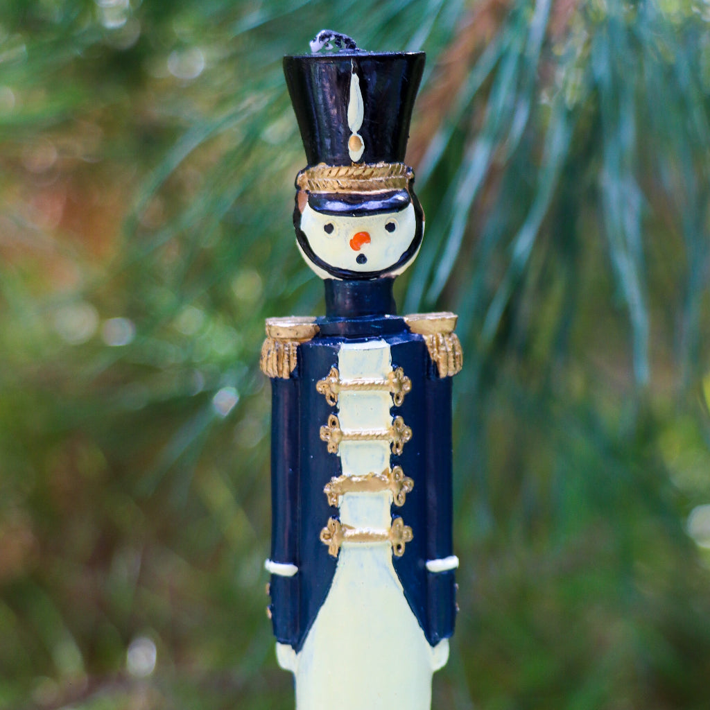 Royal Guard Hand-Painted Candles, Navy, Pair, detail view
