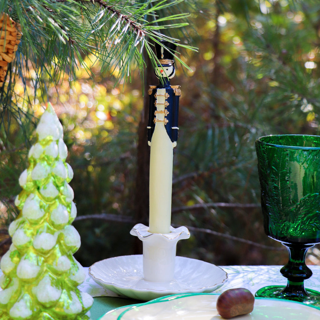 Royal Guard Hand-Painted Candles, Navy, Pair, another angle