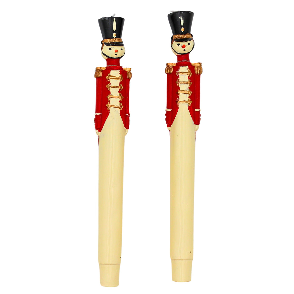 Royal Guard Hand-Painted Candles, Red, Pair