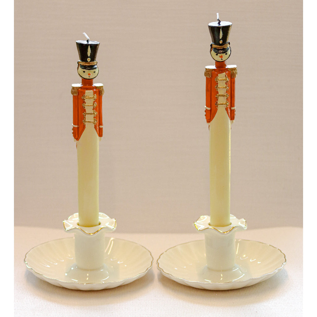 Royal Guard Hand-Painted Candles, Red, Pair, alternate view