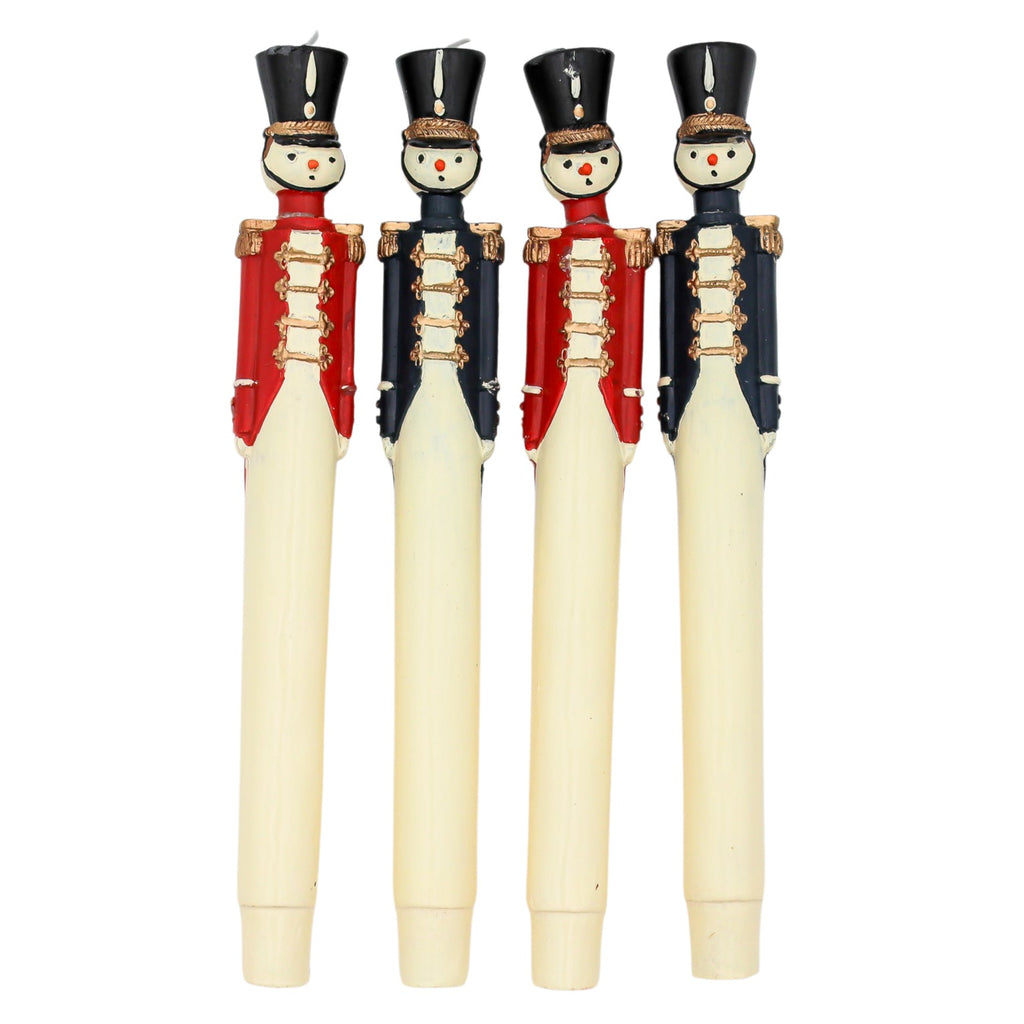 Royal Guard Hand-Painted Candles, Red, Pair, another angle