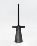 Motanka Black Smoked Ceramic Candle Holder
