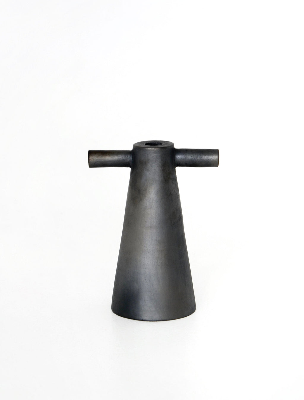 Motanka Black Smoked Ceramic Candle Holder, alternate view
