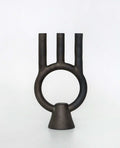 Smoke-Fired Ceramic Candle Holder, Shadows
