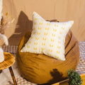 Terra Pure Linen Pillow Cover, White and Mustard