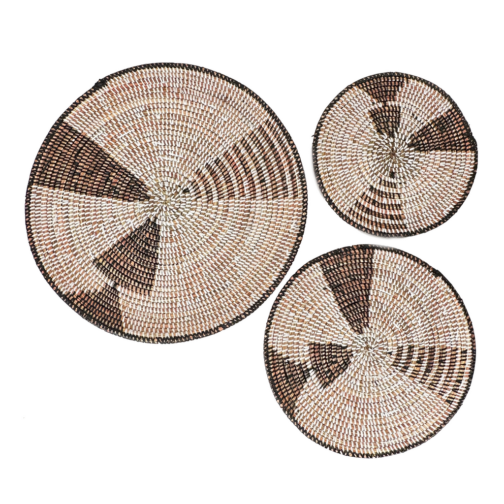 Triangle Woven Wall Baskets, Set of 3
