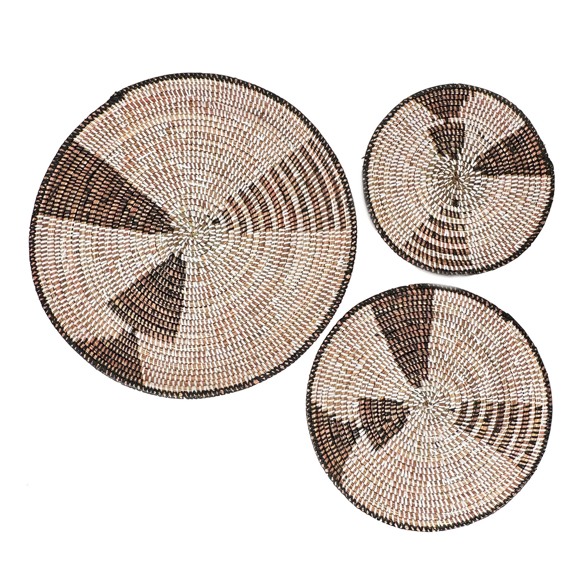 Triangle Woven Wall Baskets, Set of 3