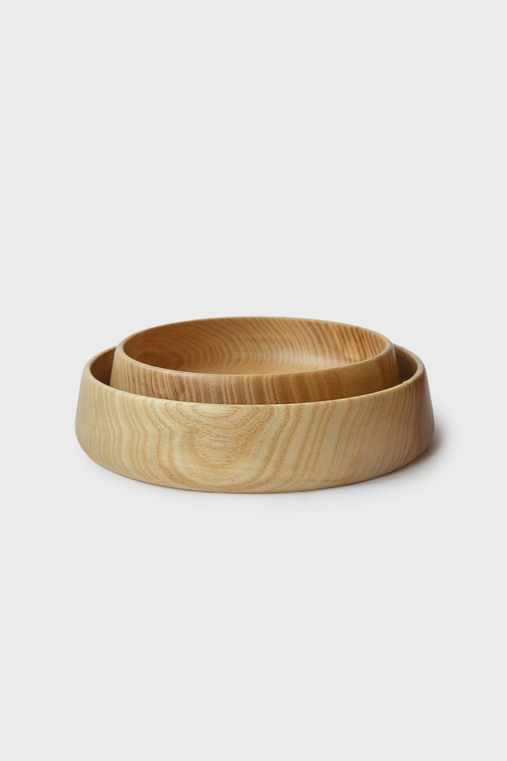 Hand-Carved Ash Wood Plate, High Rim