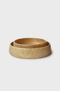 Hand-Carved Ash Wood Plate, High Rim