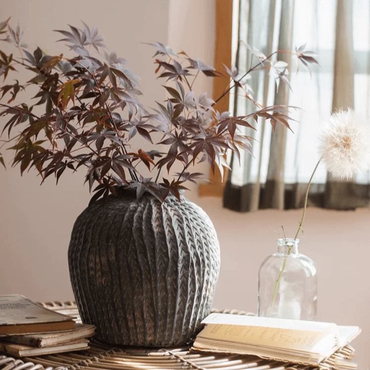 Antique-Style Concrete Vase, detail view