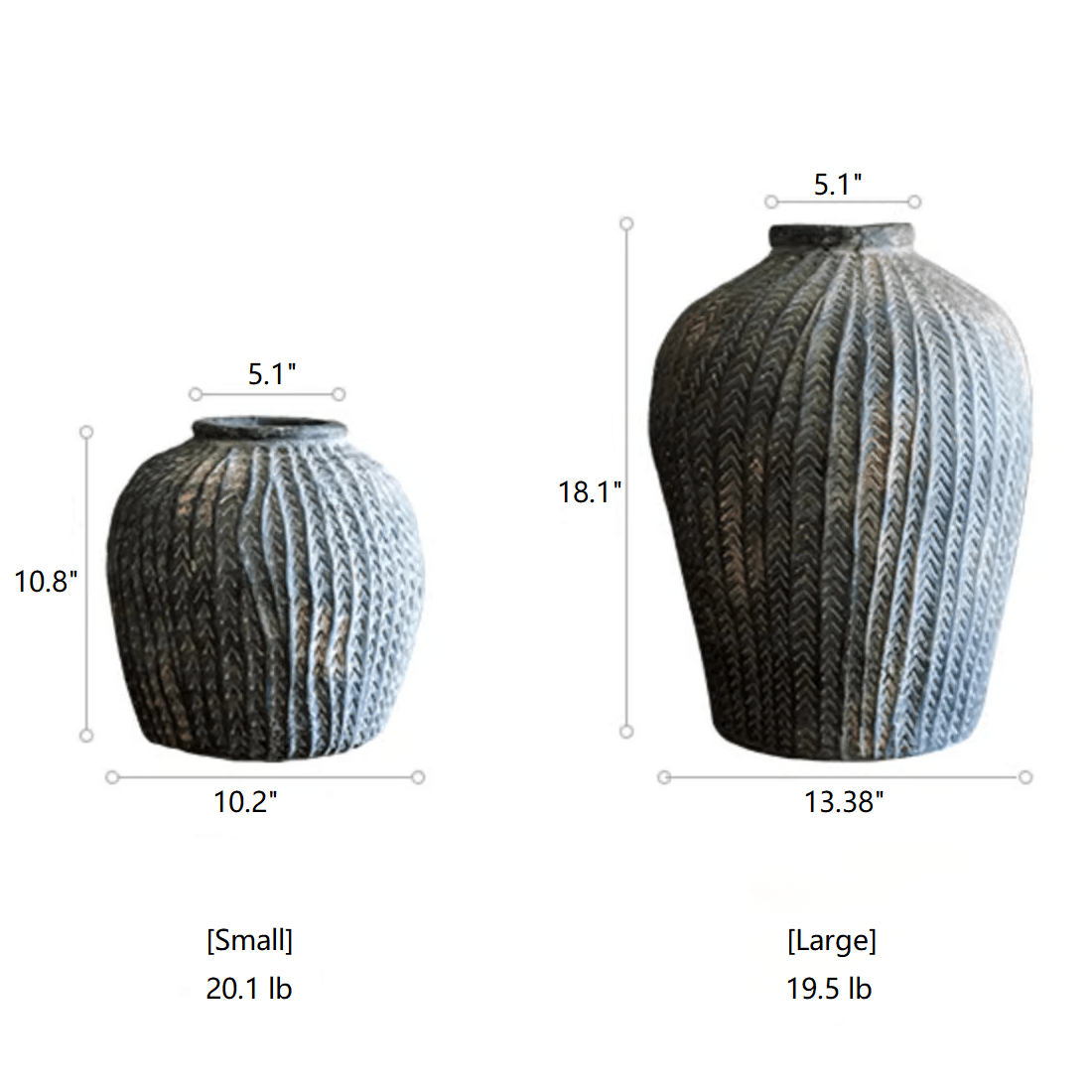 Antique-Style Concrete Vase, view 8