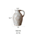 Carved White Ceramic Vase, Three Styles