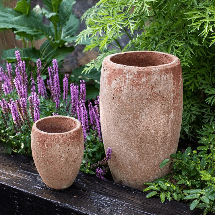 Tall Distressed Cement Planter