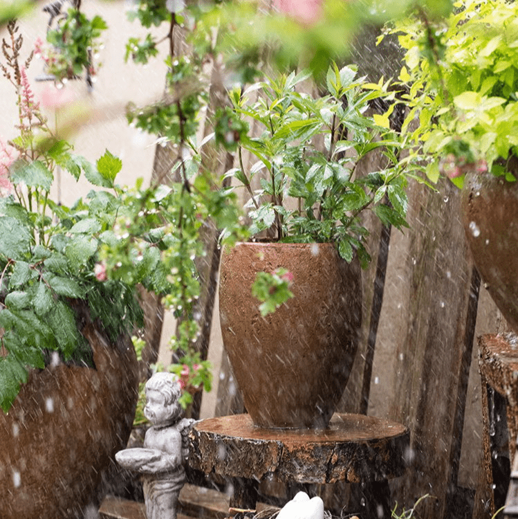Tall Distressed Cement Planter, view 5