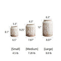Distressed White Ceramic Jar Vase, view 10