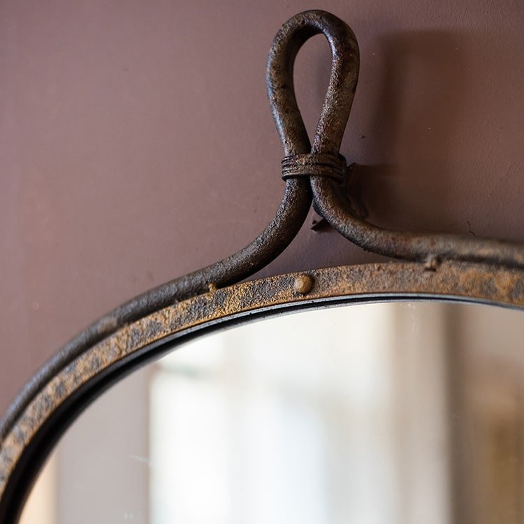 Antique-Style Dark Iron Mirror, another angle