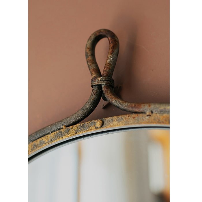 Antique-Style Dark Iron Mirror, view 6