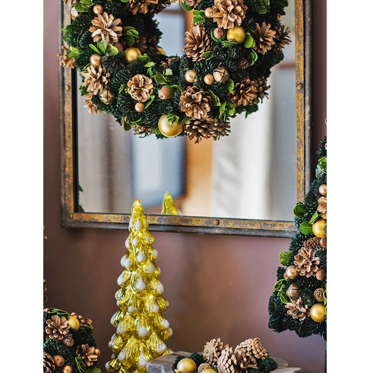 Antique-Style Dark Iron Mirror, view 8