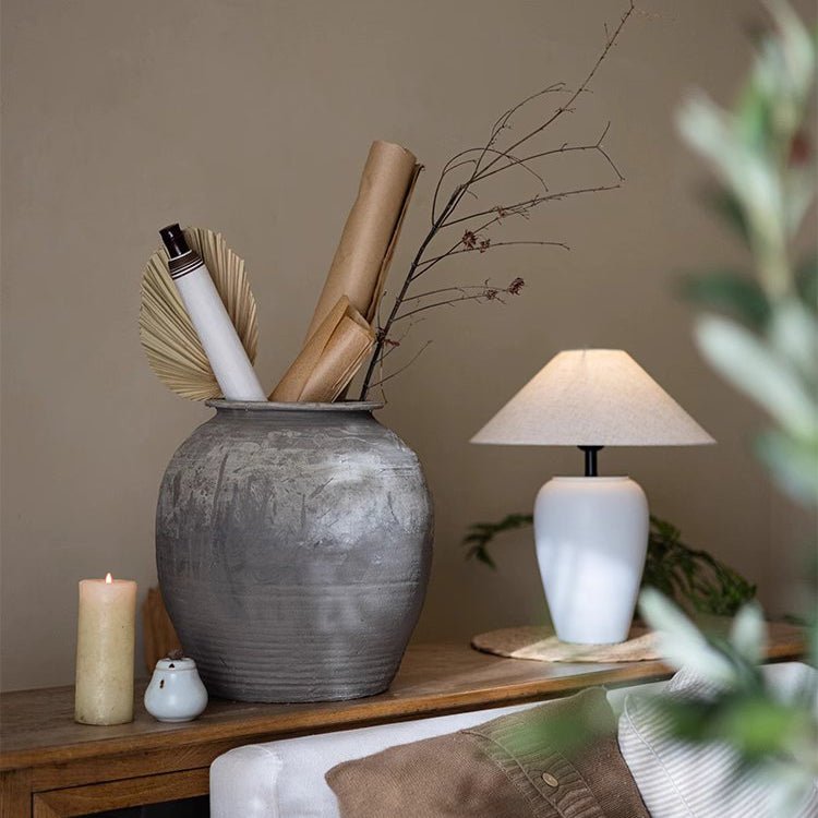 Oversized Aged Clay Pot, alternate view