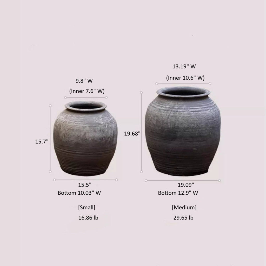 Oversized Aged Clay Pot, view 8
