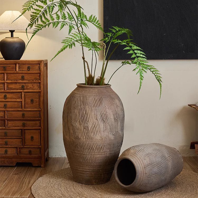 Tall Floor-Standing Clay Pot, view 5
