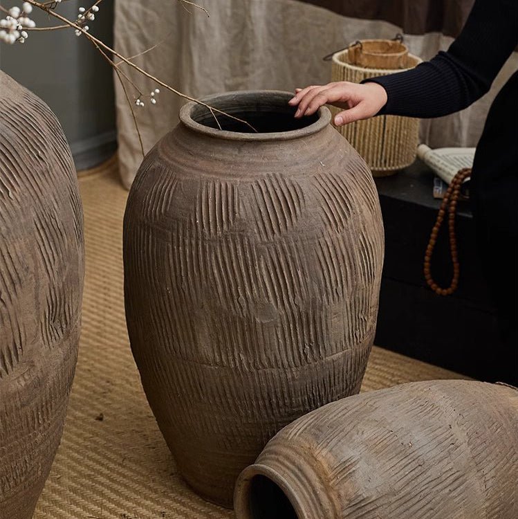 Tall Floor-Standing Clay Pot, view 6