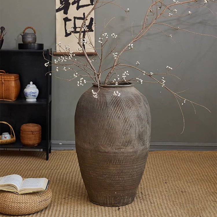 Tall Floor-Standing Clay Pot, view 9