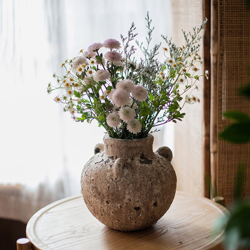 Zen Terracotta Vase for Dried Stems, alternate view