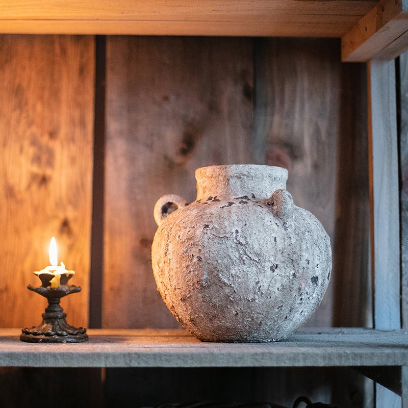 Zen Terracotta Vase for Dried Stems, detail view