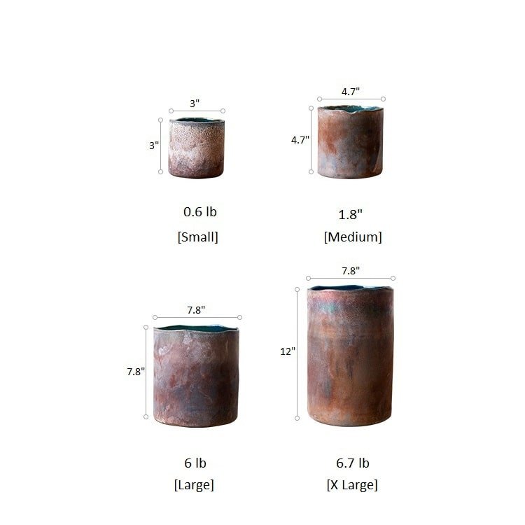 Rust Textured Art Glass Vase, Four Sizes
