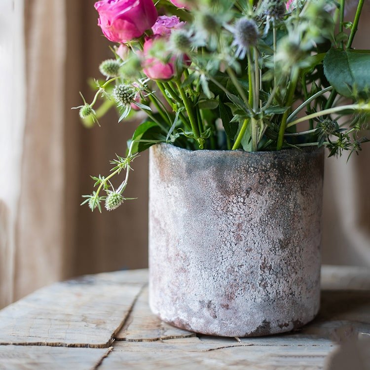 Rust Textured Art Glass Vase, view 6