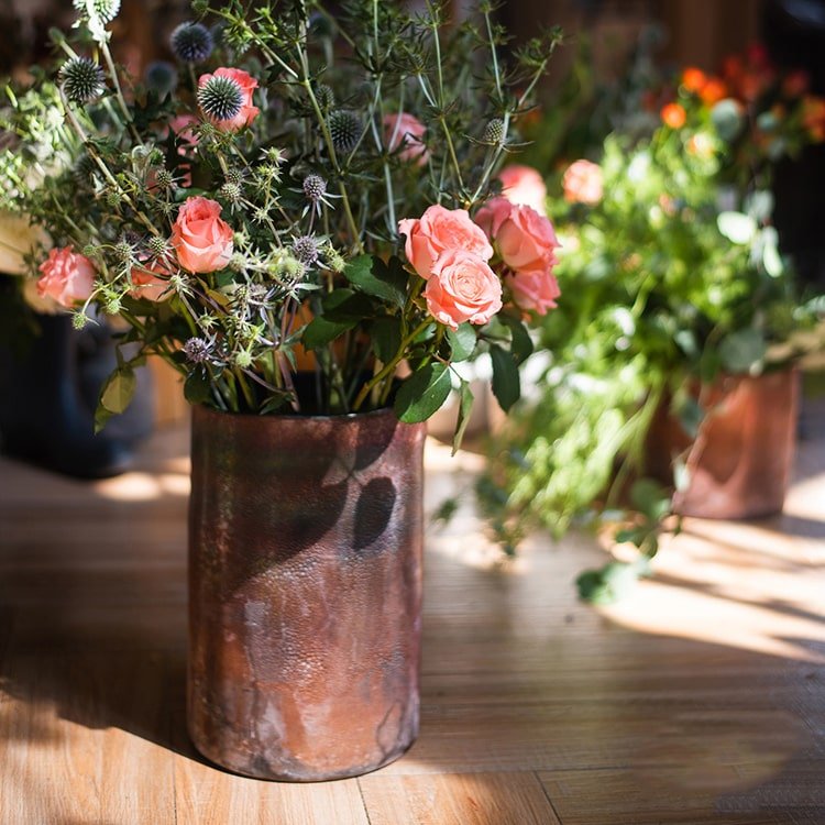 Rust Textured Art Glass Vase, view 7