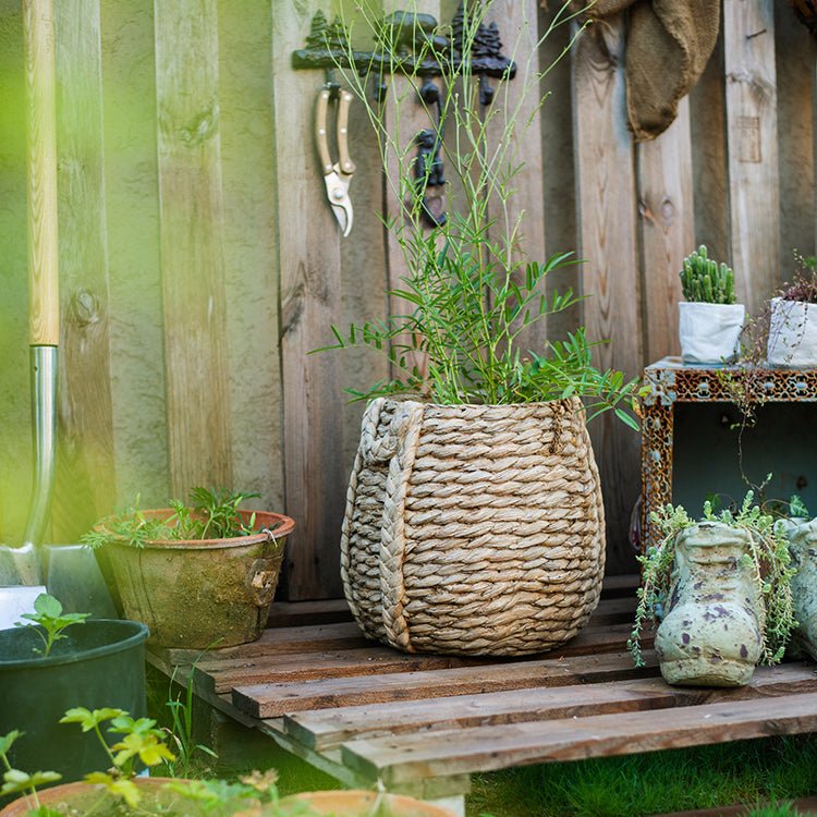 Braided Rope Effect Cement Planter, view 8