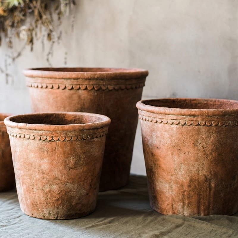 Terracotta Red Concrete Planter