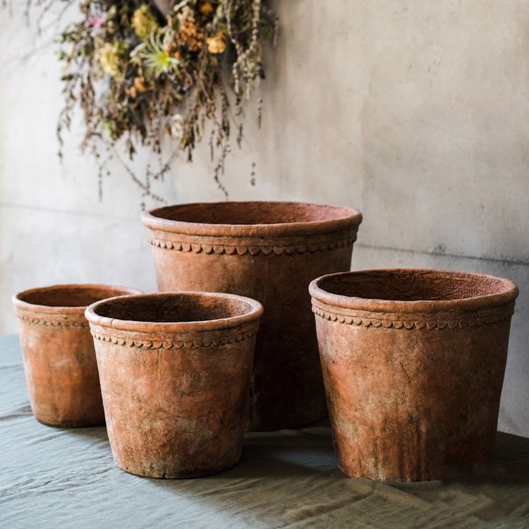 Terracotta Red Concrete Planter, view 5