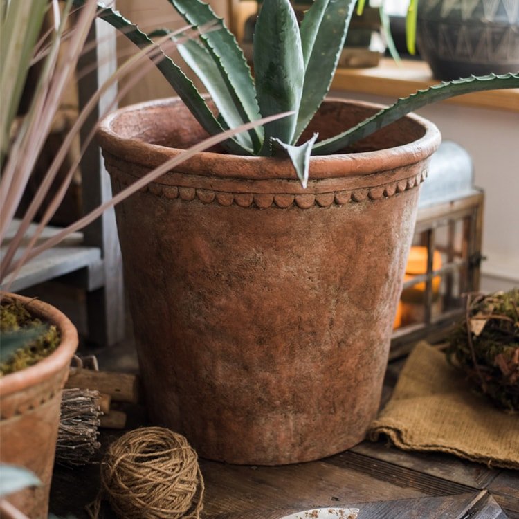 Terracotta Red Concrete Planter, view 7