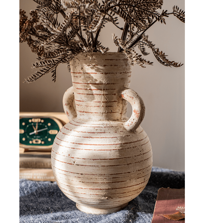 Terracotta Planter Vase with Handles, view 7