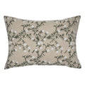 Jameera Linen Floral Pillow Cover, Olive on Natural