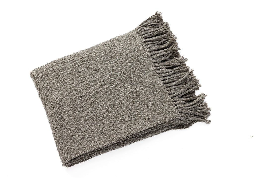 Kulsi Alpaca and Pima Cotton Throw, Graphite, detail view