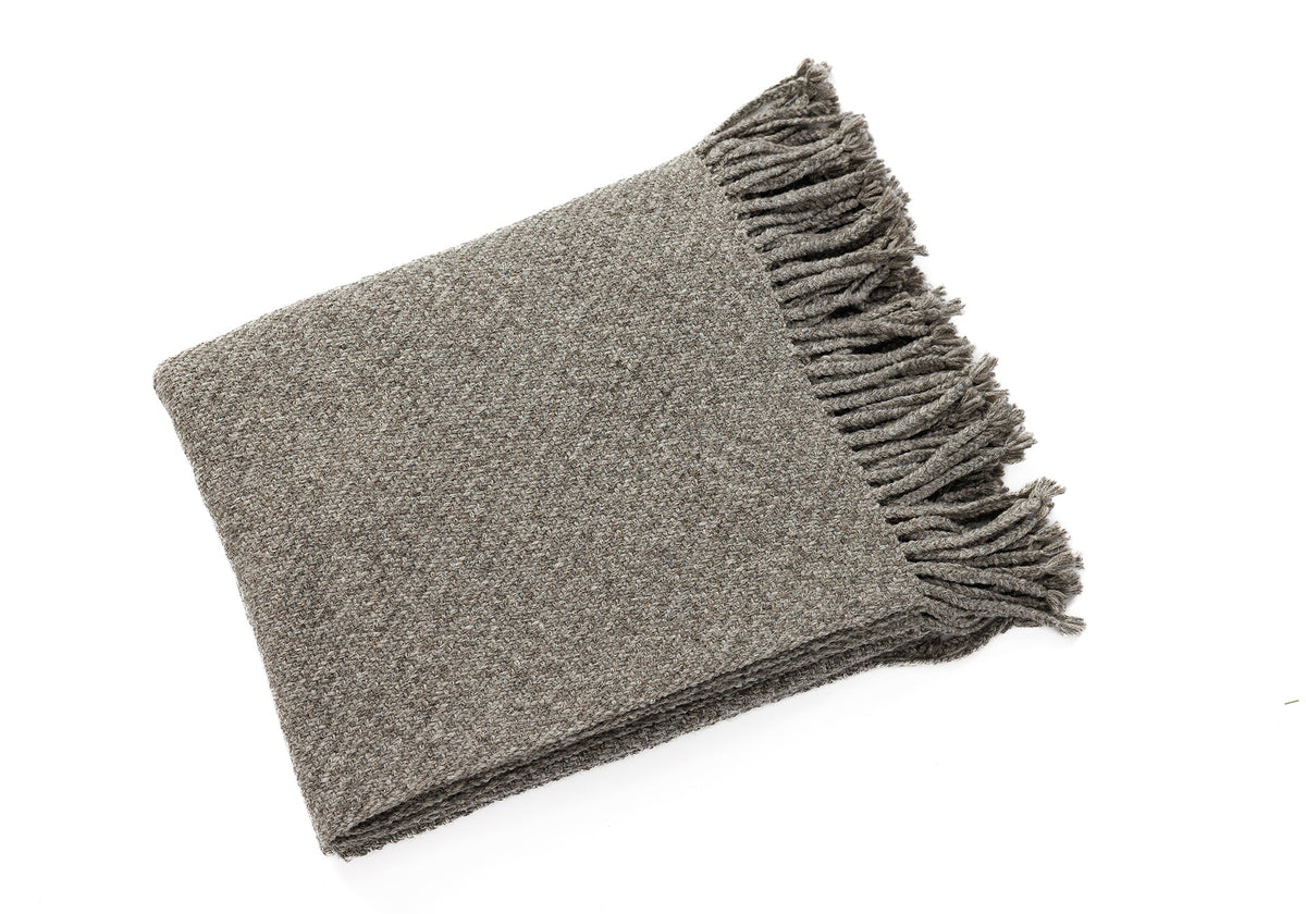 Kulsi Alpaca and Pima Cotton Throw, Graphite, detail view